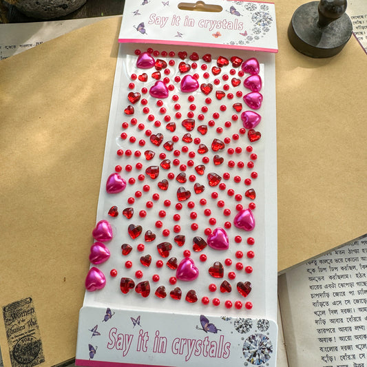WDYLB  Nov 3D  Circle Journal Stone Sticker Red  - Stone Sticker - 1 sheet big | Pre cut