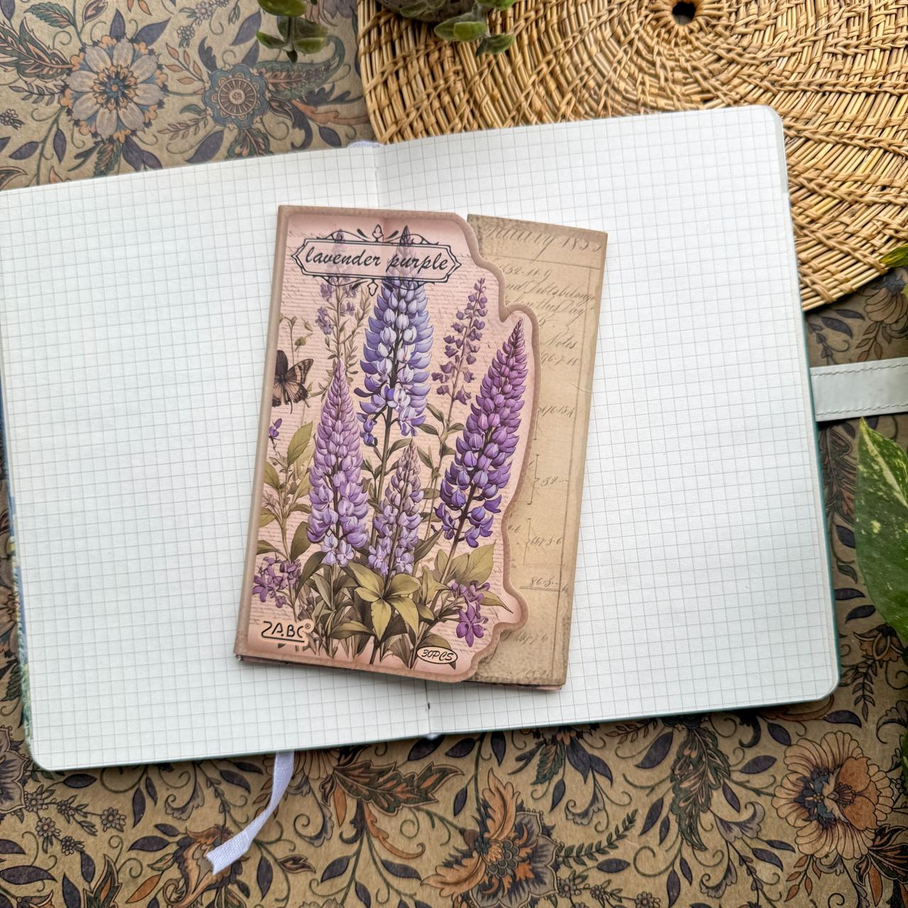 JLMB604 - material paper banana Lin Mobo series retro floral theme diy sticky material 30 sheets into