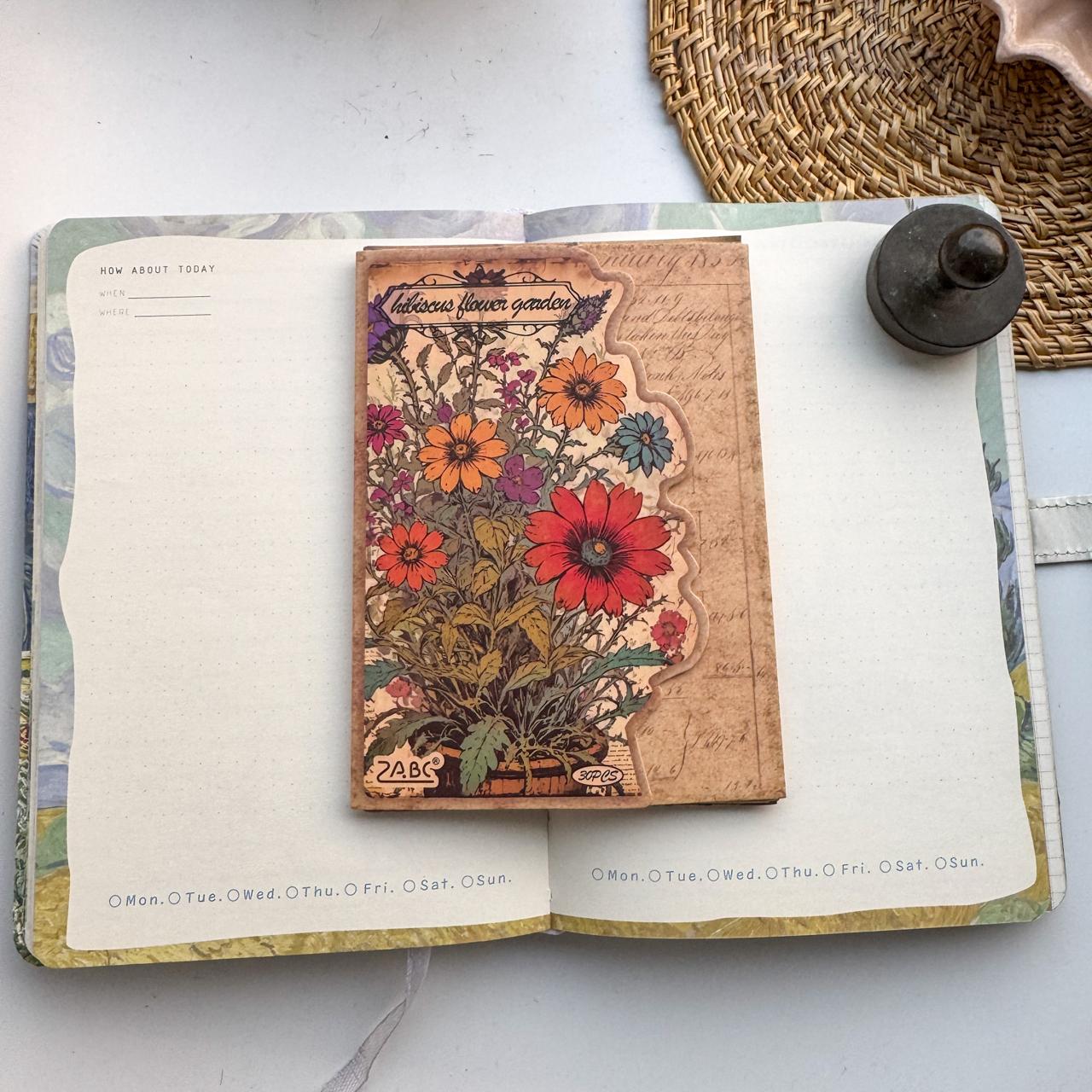 JLMB605 - material paper banana Lin Mobo series retro floral theme diy sticky material 30 sheets into |G-4|