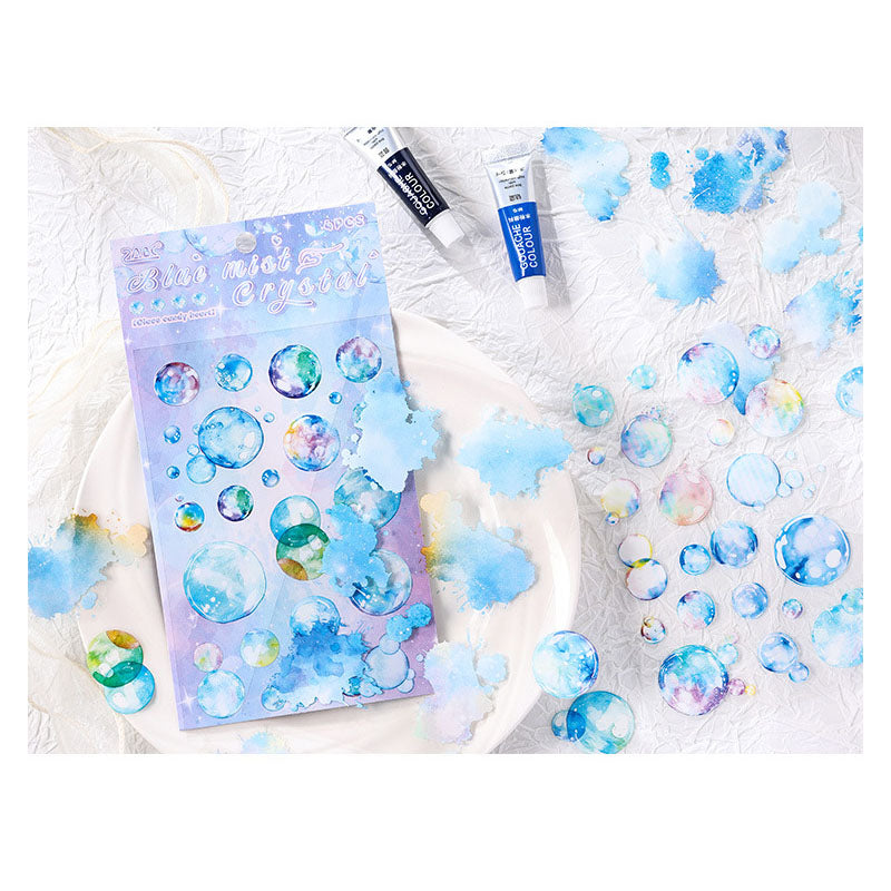 LLTX605|G-1| - pet stickers glass sugar heart series creative cut film stickers handbook material stickers 4 pieces