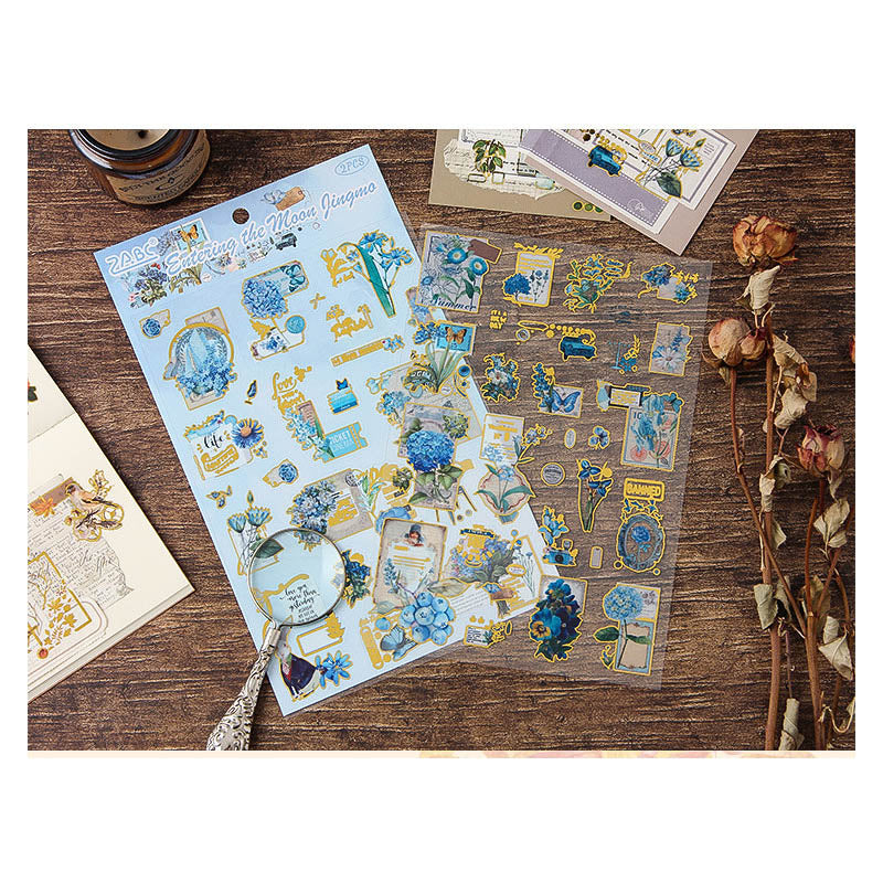 LNHB606 - flat posting paper fleeting pictorial series retro cutting film stamping hand account creative sticker diy