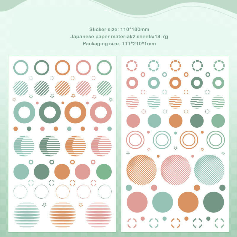MDYQ603 - Translucent Round Dot stickers | 2 Sheets