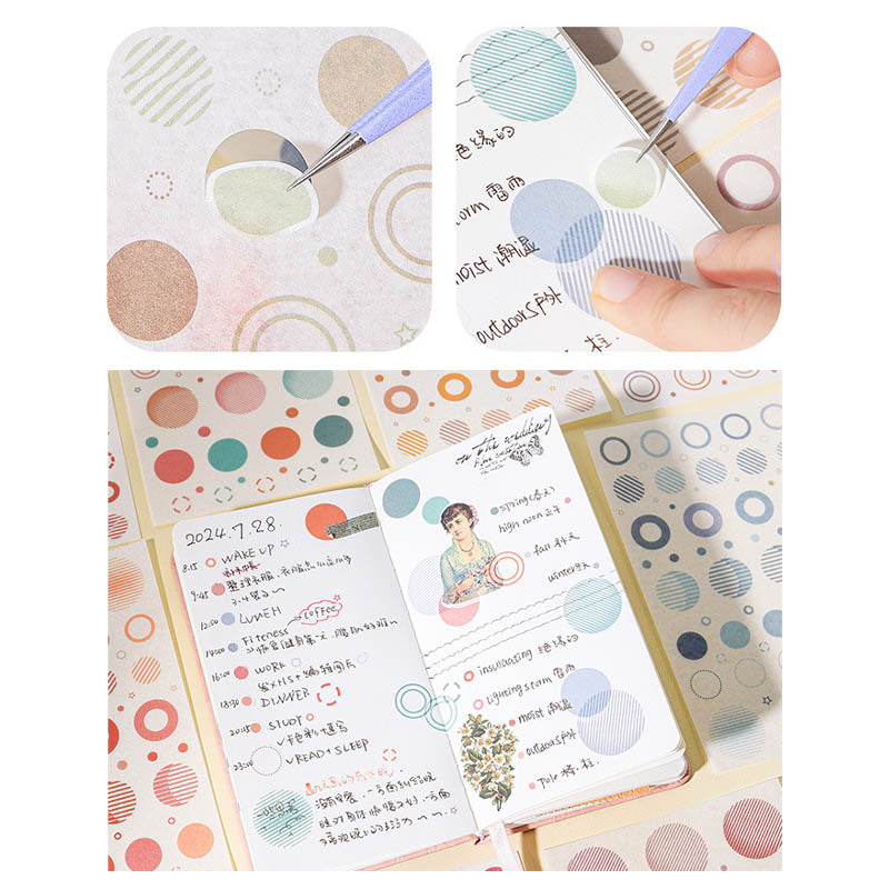 MDYQ605|G8| - Translucent Round Dot stickers | 2 Sheets