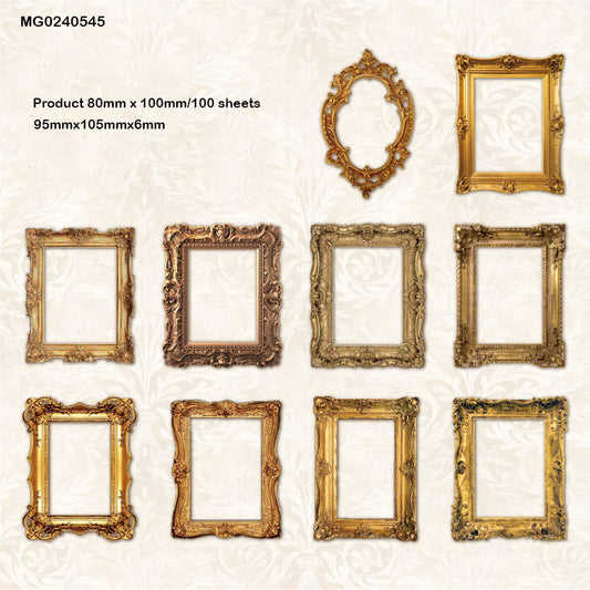MG0240545 Vintage Frame Paper Cutout 80*100Mm 10Pc