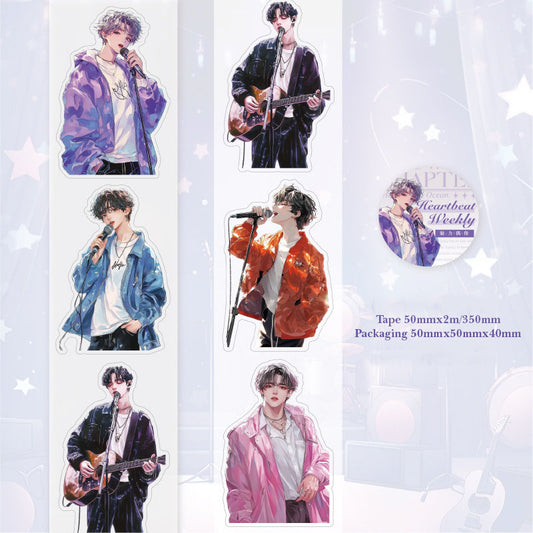 MG036-0546-Twilight PET tape Heart Weekly series Youth theme notebook DIY decoration recycling stickers 6 types
