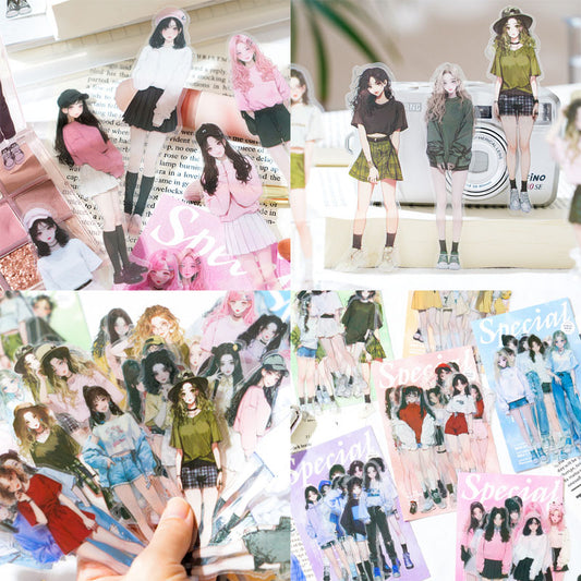 MG044-0207-Twilight PET sticker pack Special people series Literary fresh character notebook decoration material stickers 15 sheets 6 types