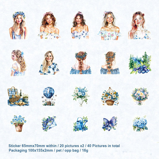 MG049-0135-Yan Ji PET sticker pack, born for beauty series, character notebook DIY material decoration base 40 sheets 6 types