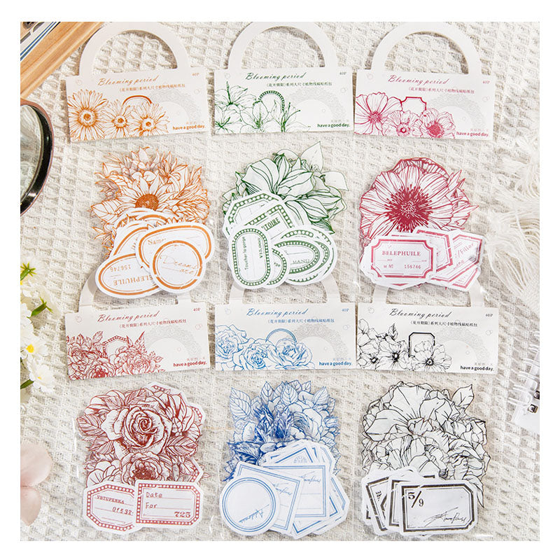 MHD004 Blooming Flower Sticker 76*80Mm 40Pc