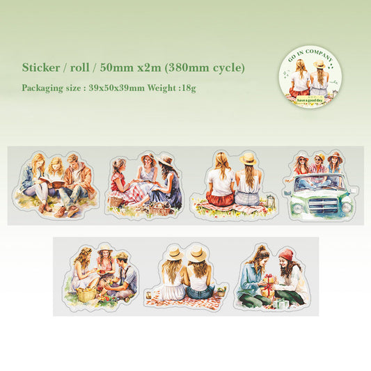 MHD-JBEX001-A|R-D| Friendship Sticker Roll|  PET Sticker Roll | Precut |