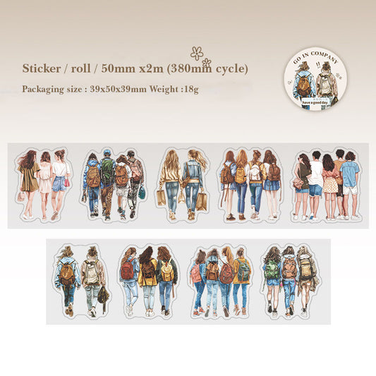 MHD-JBEX002-A| Friendship Sticker Roll|  PET Sticker Roll | Precut |