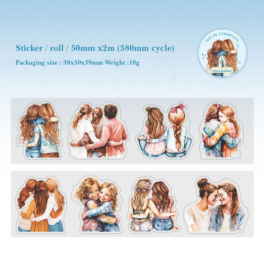 MHD-JBEX003-A|Friendship Sticker Roll|  PET Sticker Roll | Precut |