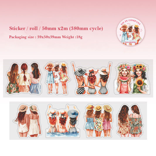MHD-JBEX004-A |Friendship Sticker Roll|  PET Sticker Roll | Precut |