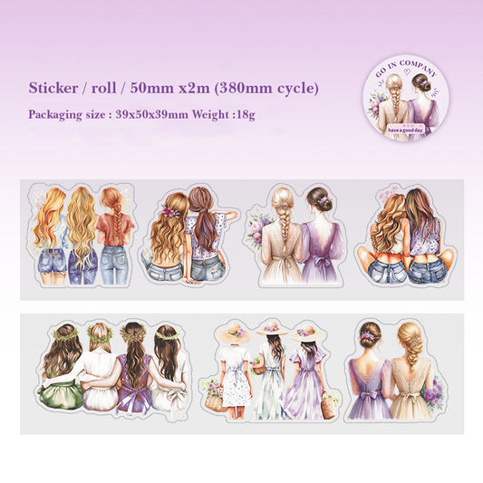 MHD-JBEX005-A|Friendship Sticker Roll|  PET Sticker Roll | Precut |