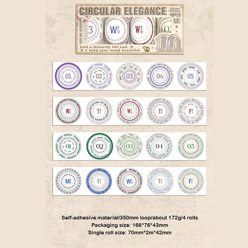 MLZJ201|R-E| -Any One Random Sticker Roll| Date Series boxed tape Moran's Land series English text landscaping precut film recycling stickers
