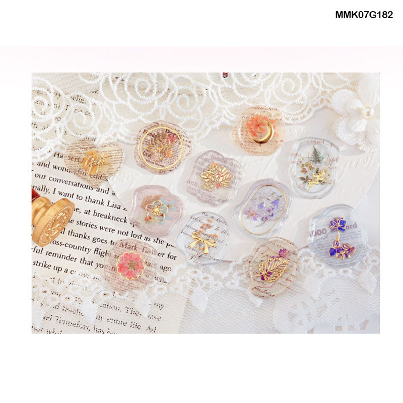 Mmk07G182 Bronzing Dried Flower Sticker Ss