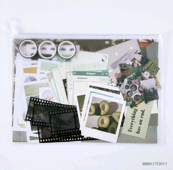 MMK17D011 -  Journal Paper, Transparent Stickers Combo | 64 Pcs | Within 210-297 mm | Journal Kit