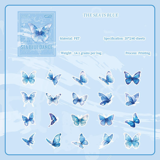 MXDY603 - pet stickers Moxiang butterfly shadow series creative stickers retro butterfly handbook material stickers