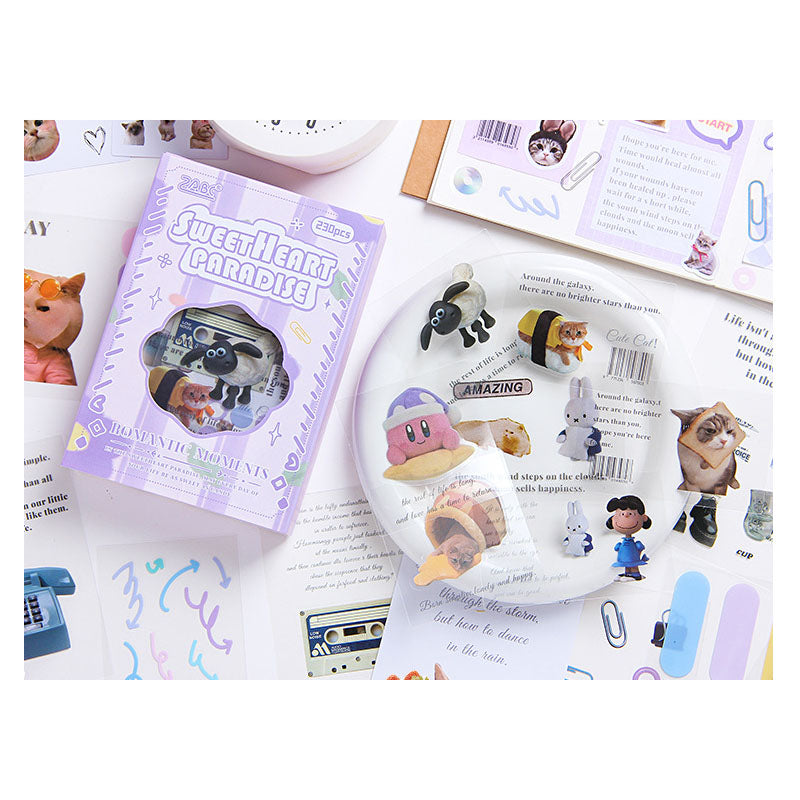 MXSK403|R-E|  Mini Journal Kit| material paper Qimeng Huajian series non-sticky DIY collage retro creative notebook