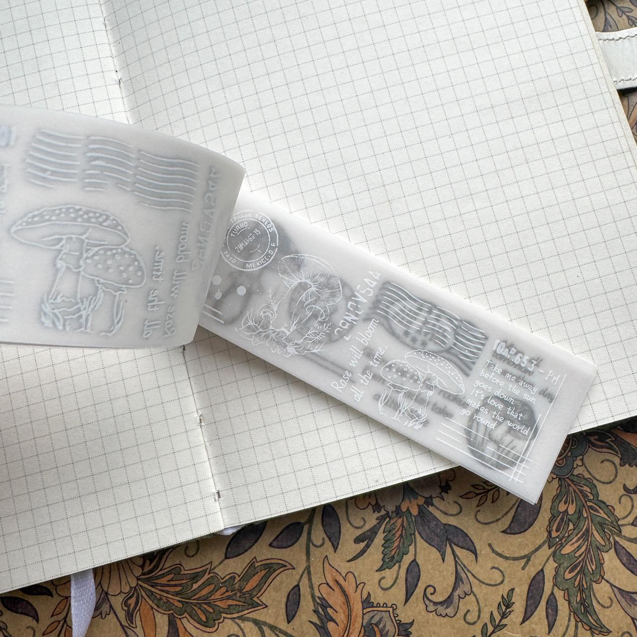 NNHY805|G-4| - sticker this murmur flower series creative retro sulphuric acid paper white ink hand account material 30 sheets into