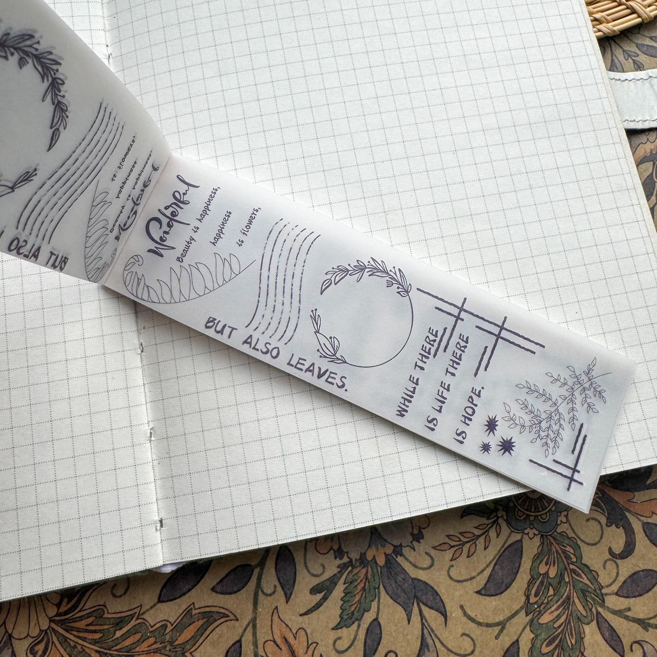 NNHY807 - sticker this murmur flower series creative retro sulphuric acid paper white ink hand account material 30 sheets into