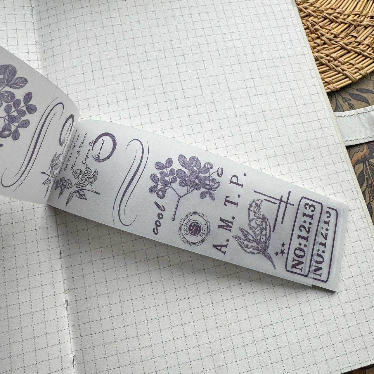 NNHY807 - sticker this murmur flower series creative retro sulphuric acid paper white ink hand account material 30 sheets into