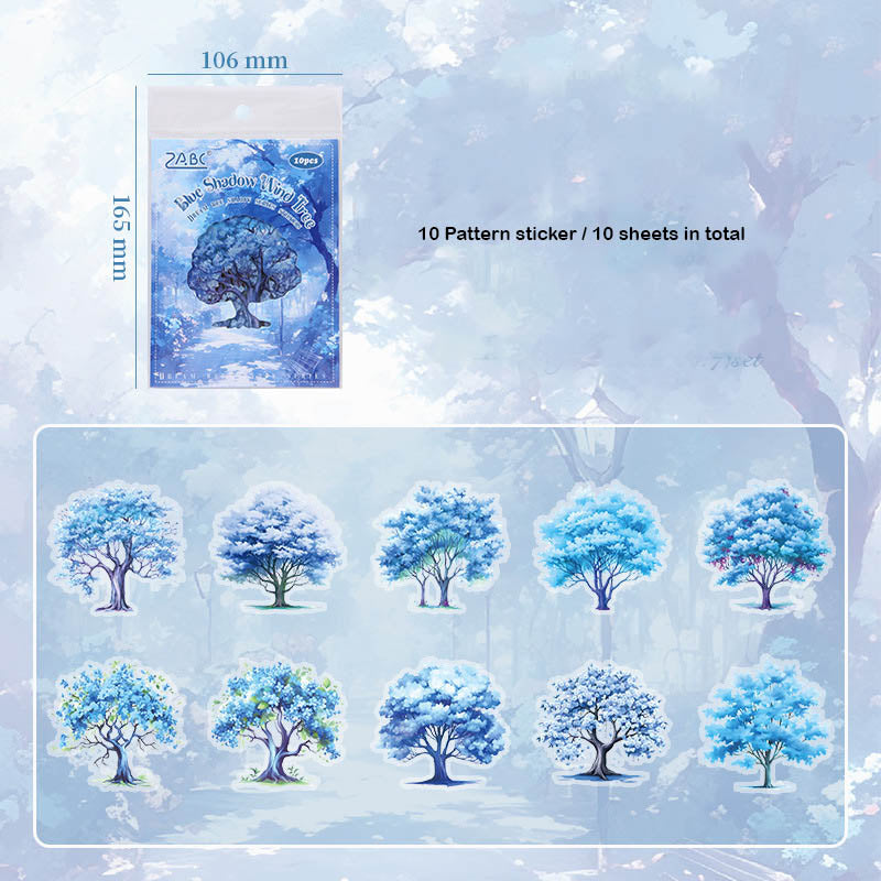 QMSY602|G2|  - sticker pack Dream tree shadow series tree landscaping theme pet handbook material stickers 10 pieces