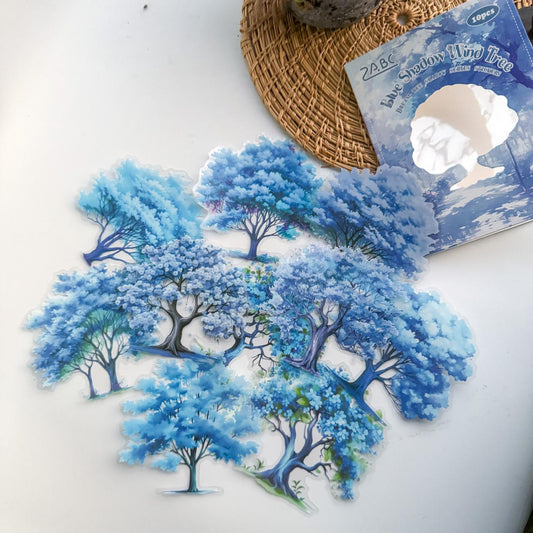 QMSY602|G2|  - sticker pack Dream tree shadow series tree landscaping theme pet handbook material stickers 10 pieces