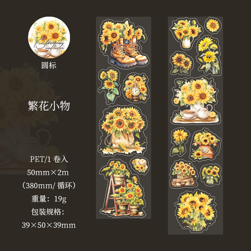 MHD-SFXR001-Floral Theme |RD|Transparent PET Sticker Roll | 50 mm | 2mtr