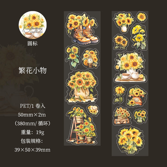 MHD-SFXR001-Floral Theme |RD|Transparent PET Sticker Roll | 50 mm | 2mtr
