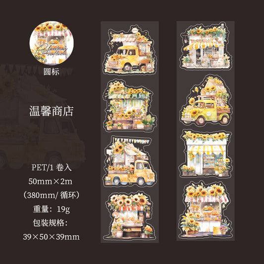 MHD-SFXR002-|RD|Floral Theme Transparent PET Sticker Roll | 50 mm | 2mtr