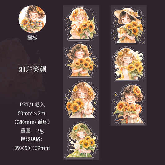 MHD-SFXR006-|RD|Floral Theme Transparent PET Sticker Roll | 50 mm | 2mtr