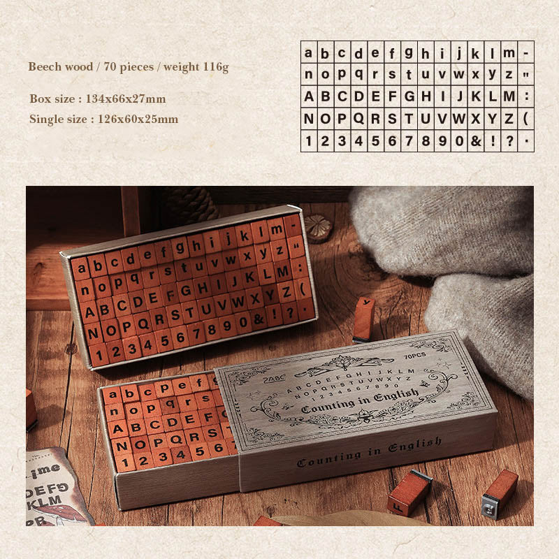 SGPJ201|R-C| - time stamp series English wooden hand account seal retro alphanumeric combination hand account