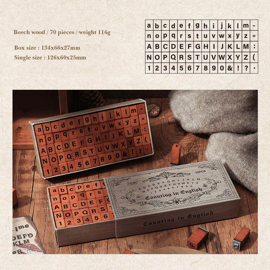 SGPJ201|R-C| - time stamp series English wooden hand account seal retro alphanumeric combination hand account