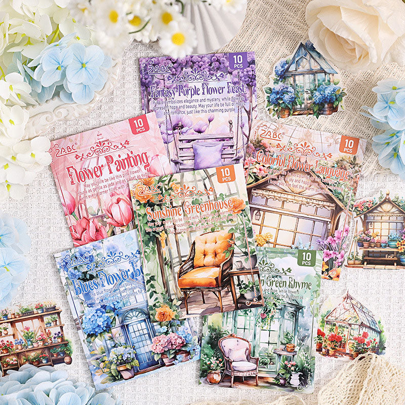 SZHJ601 |G2|  material pack watercolor dream series ins wind and paper hand curtain retro film DIY sticker