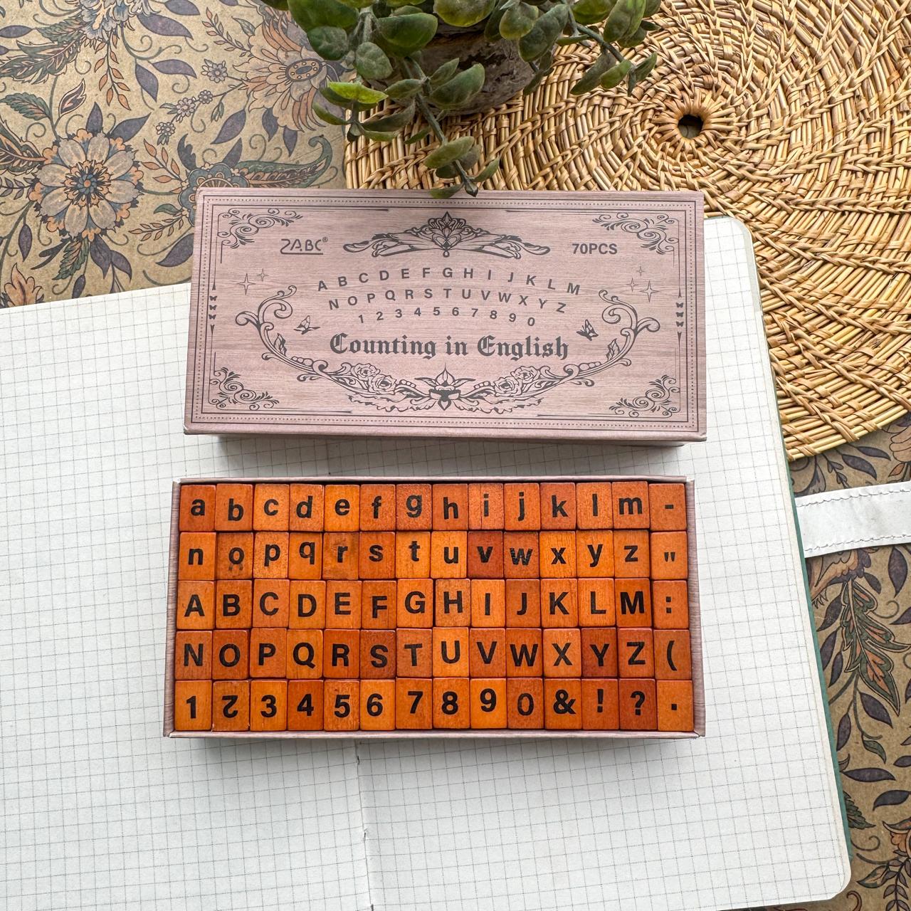 SGPJ201|R-C| - time stamp series English wooden hand account seal retro alphanumeric combination hand account