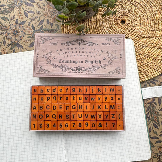 SGPJ201|R-C| - time stamp series English wooden hand account seal retro alphanumeric combination hand account