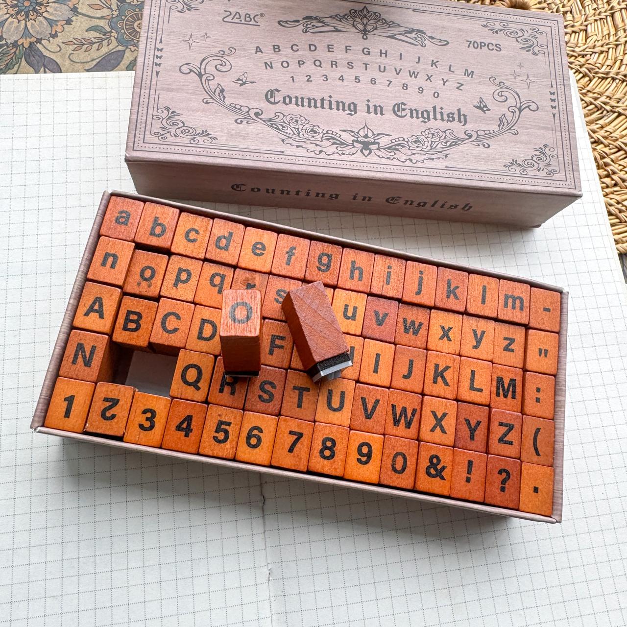 SGPJ201|R-C| - time stamp series English wooden hand account seal retro alphanumeric combination hand account