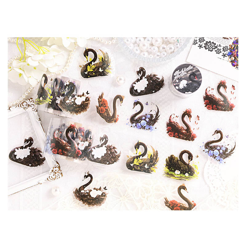 TEYL603 - Sticker Roll| Swan Rhythm Landscaping Hand Account Tape DIY Hand Account Waterproof Cut Film Pet Tape Sticker