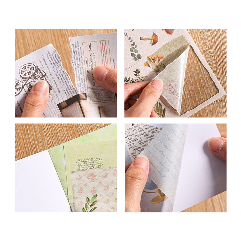 TJGYB402 - guide light and shadow thin retro creative sticker this cutting film hand account sticker book material paper 40 sheets into