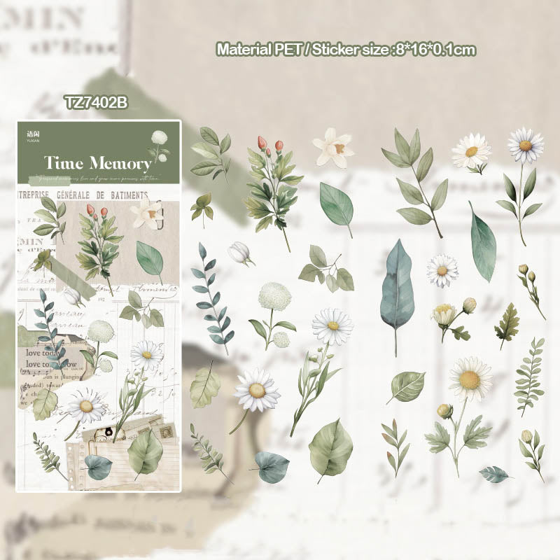 Tz7402B |G10| Time Memory Flower Sticker Pack 2 Sheets