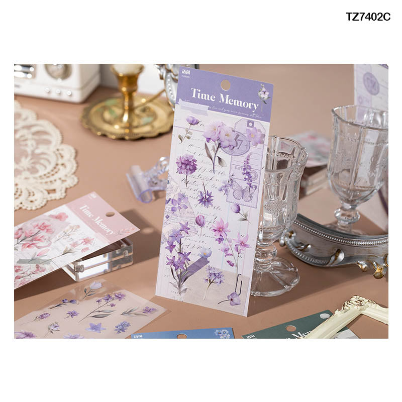 Tz7402C|G-10| Time Memory Flower Sticker Pack 2 Sheets