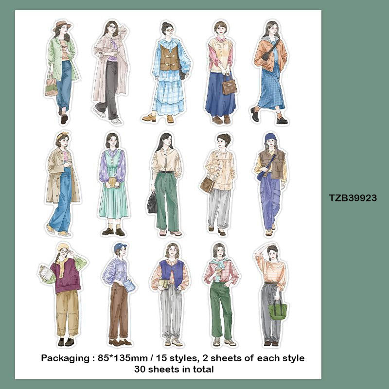 Tzb39923|G-4| Japanese Character Deco Sticker 30Pc