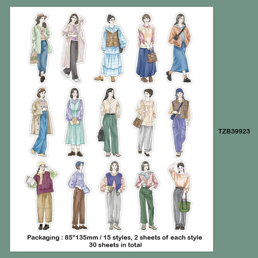 Tzb39923|G-4| Japanese Character Deco Sticker 30Pc