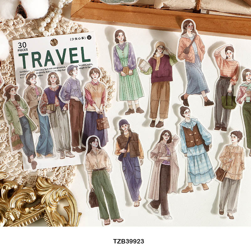 Tzb39923|G-4| Japanese Character Deco Sticker 30Pc