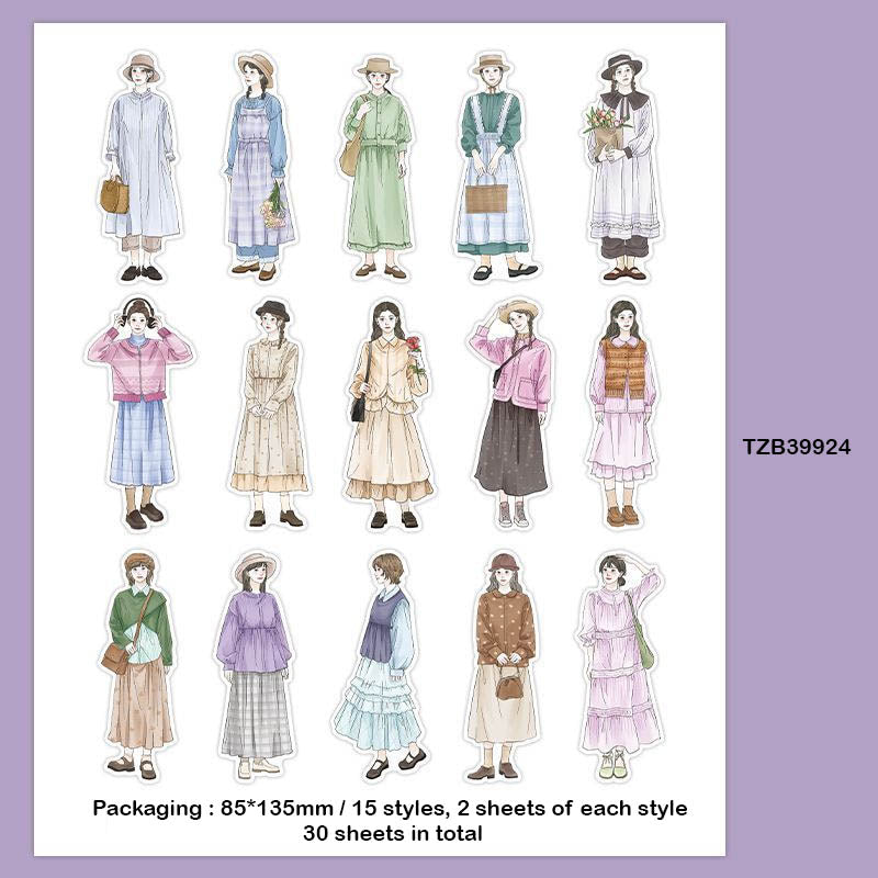 Tzb39924 Japanese Character Deco Sticker 30Pc