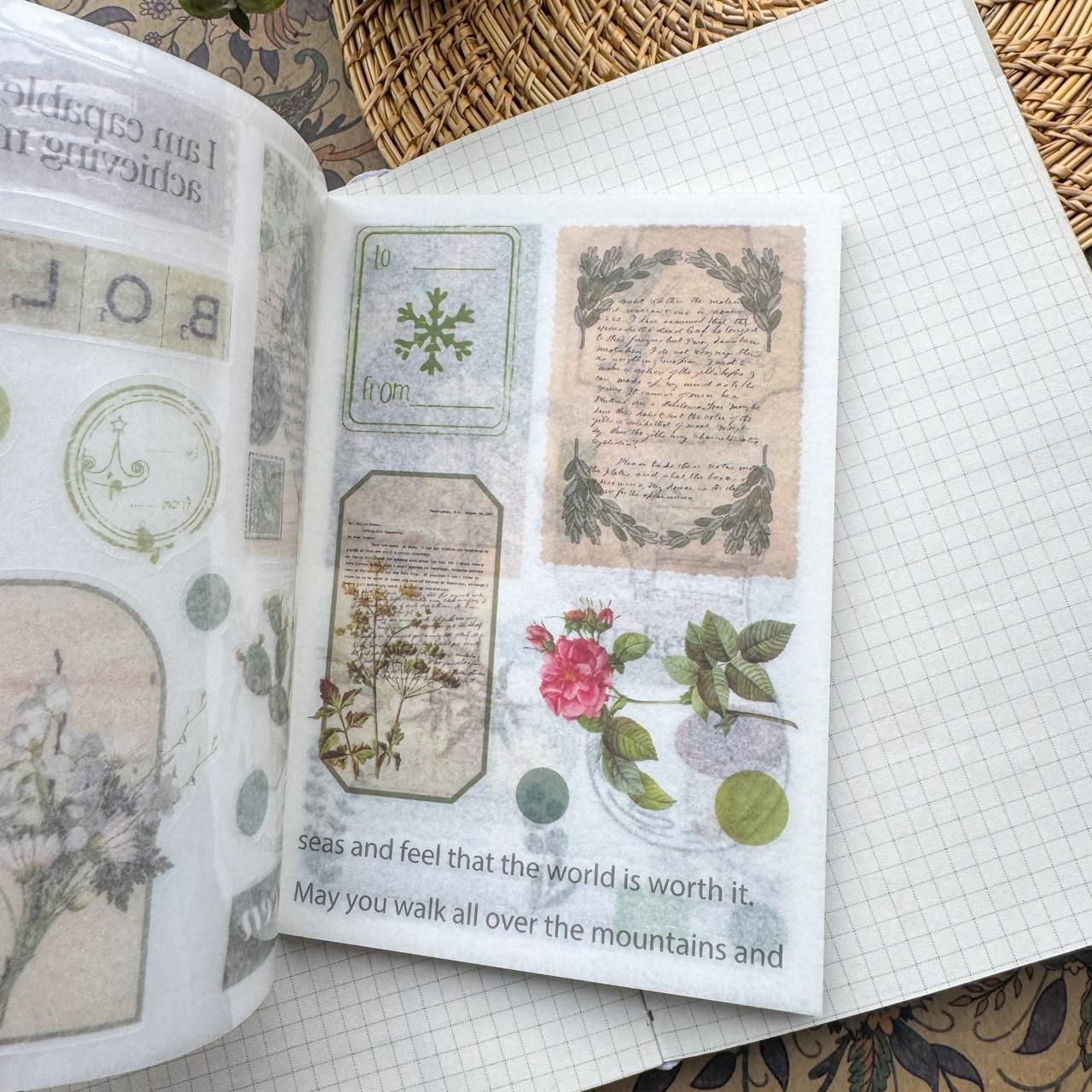 TJGYB401 - guide light and shadow thin retro creative sticker this cutting film hand account sticker book material paper 40 sheets into