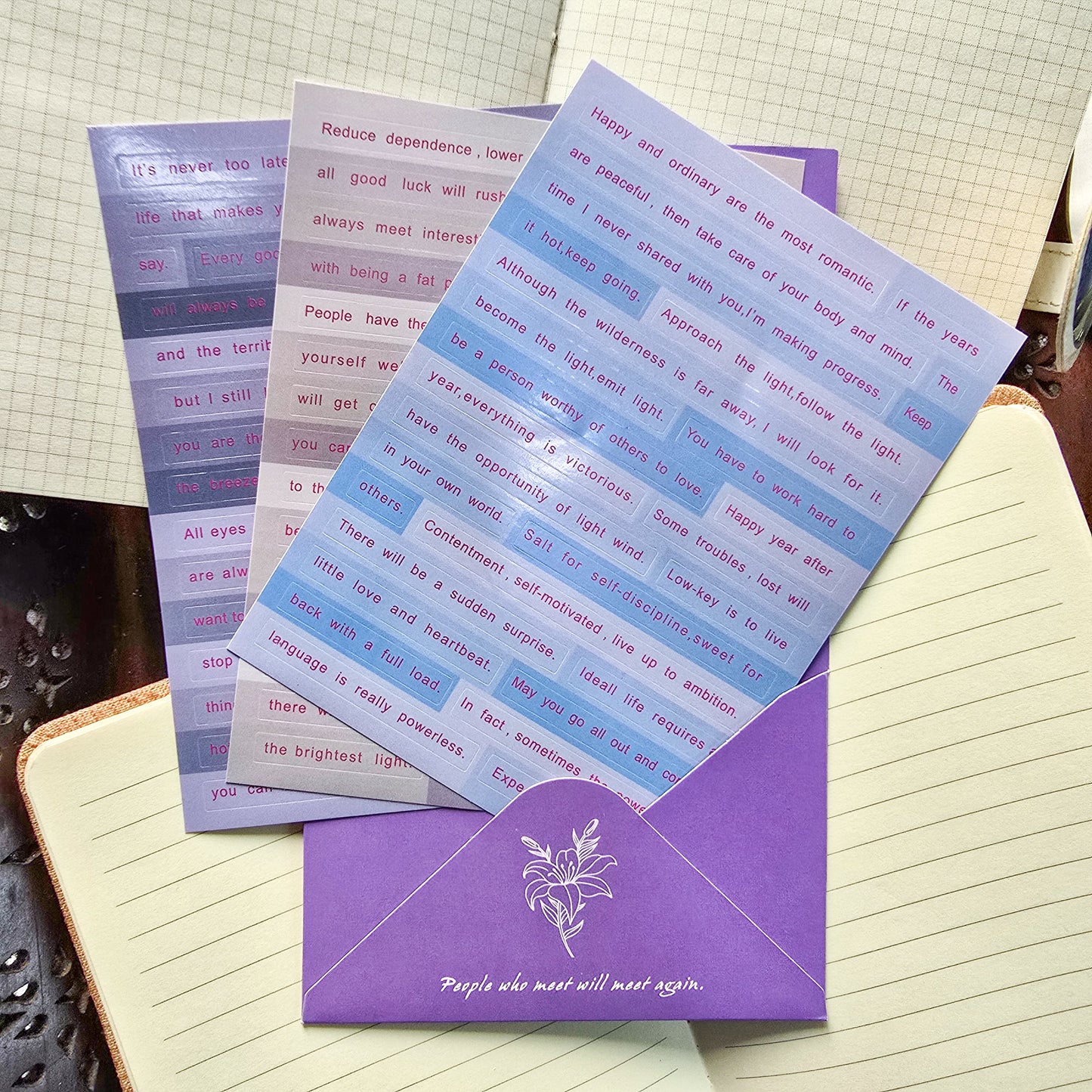 WX-LT-(B)||G9| English Letter Series Deco Sticker 3 Sheets |Quotes Sticker