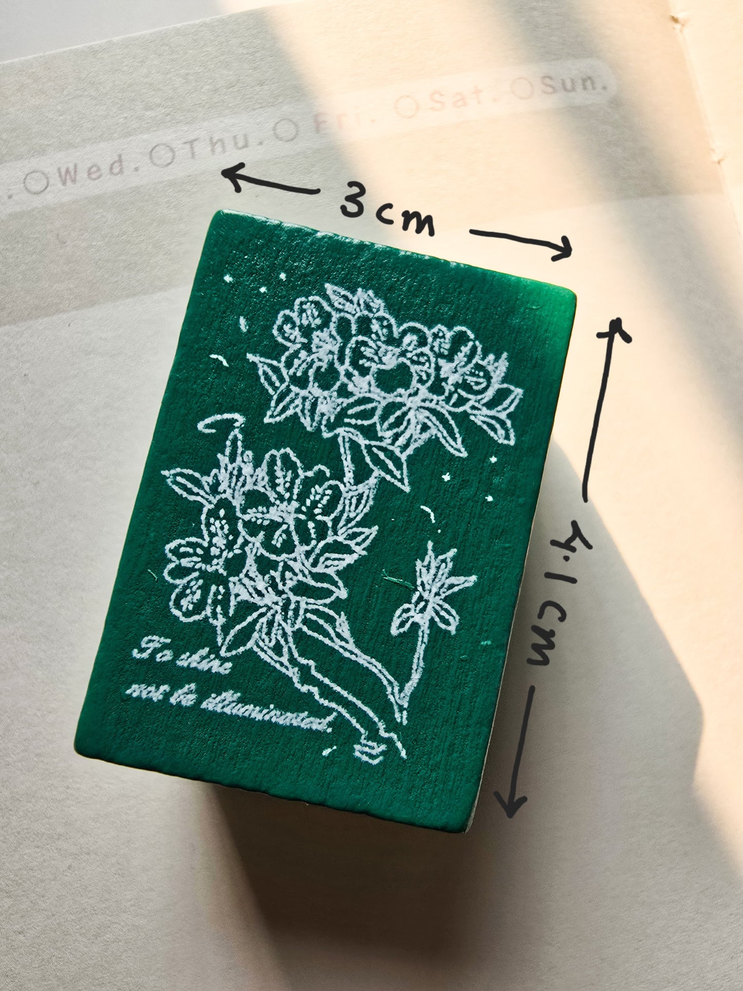 SXHX201 - E Wooden  Stamp | Flower | The Wooden Stamp | Green box
