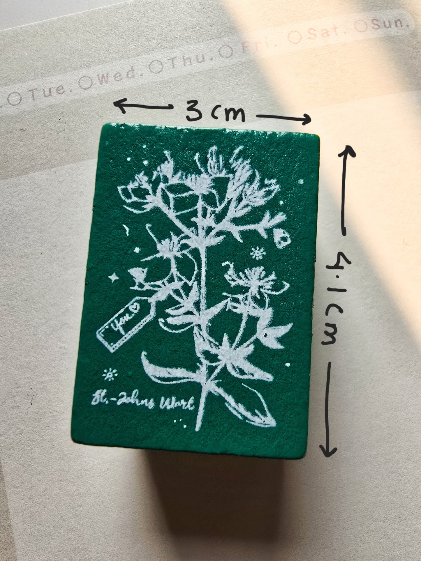 SXHX201 - G|RC| Wooden  Stamp | Flower | The Wooden Stamp | Green box