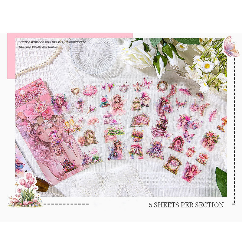 XYHM401|G9| - sticker pack Star Language Flower Dream series retro cut film handbook pet material stickers 6 pieces into 4 types